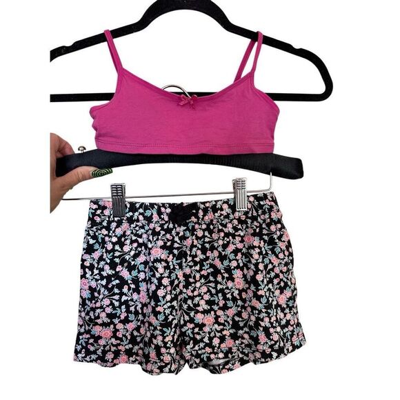 Children’s Place Girls Pink Tank & Floral Shorts 2-Piece Outfit Set Sz 7/8 Mediu - Picture 1 of 6